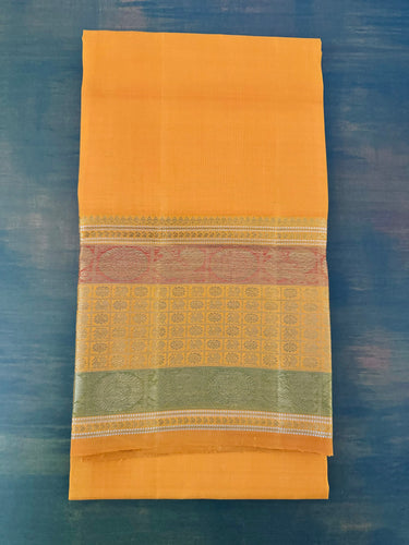 Exclusive Tribal Art Kanchivaram Korvai Pure Silk Pure Zari Silk Saree | Warli Inspired | Off-White | Handwoven | Ships from California